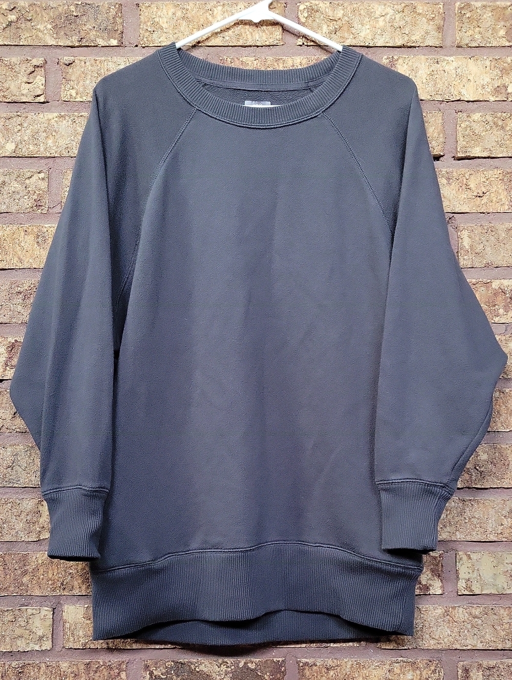 aerie Charcoal Gray Crewneck Sweatshirt Pockets Cotton Blend Size Small Casual